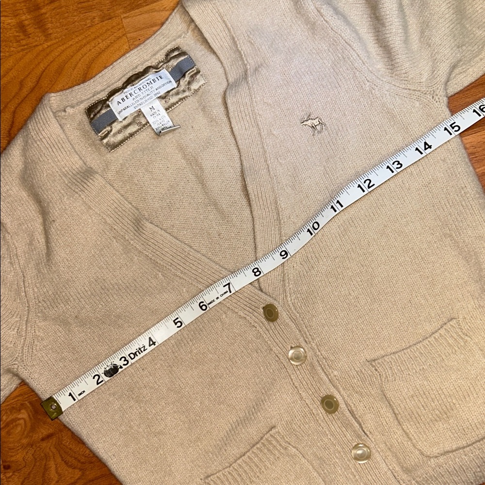 Abercrombie & Fitch Cropped Cardigan Sweater with Elbow Patches - Picture 5 of 9
